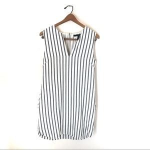 BGBG Yousra Blue & White Striped Peplum Dress